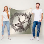 Christmas Party Floral Reindeer Golden Winter Fleece Blanket<br><div class="desc">Christmas Party Floral Reindeer Golden Winter Fleece Blanket. Unique,  beautiful,  stylish design. Easy to be personalized. Font style,  size and colors can be changed. Matching items are available.</div>