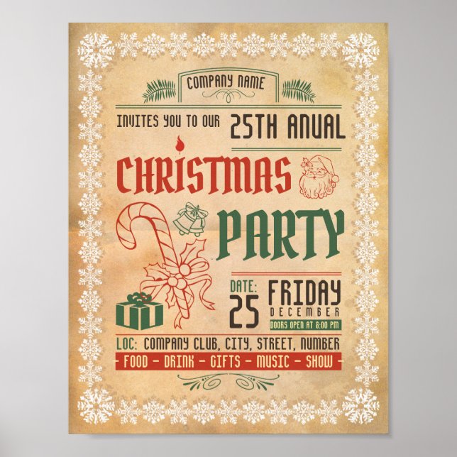 Christmas Party Flyer Poster (Front)