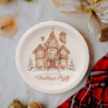 Christmas Party Gingerbread House Personalised Paper Plate<br><div class="desc">Christmas Party Gingerbread House personalised paper plates will set the tone for your holiday bash. Designed with a beautiful Gingerbread house on a snowy background. Matching items in our</div>