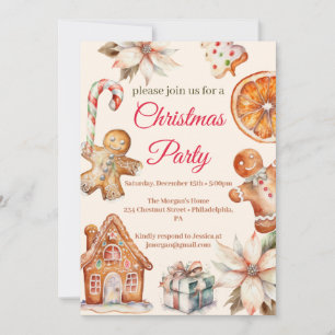 Christmas Party gingerbread  Invitation
