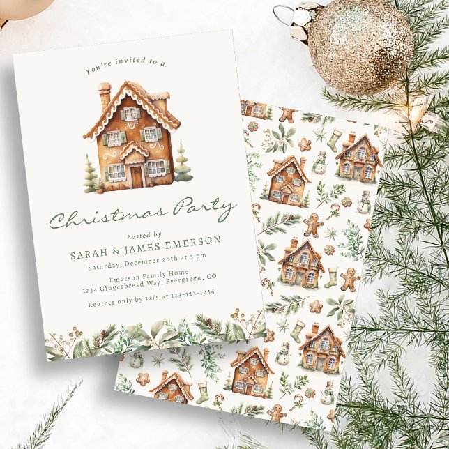 Christmas Party Gingerbread  Invitation (Christmas Party Gingerbread Invitation
)