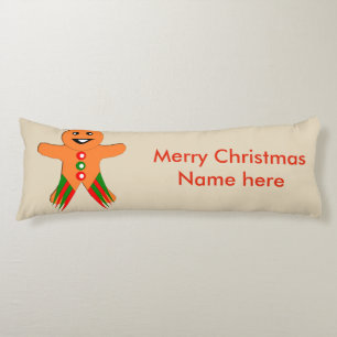 Christmas Party Gingerbread Man Body Pillow