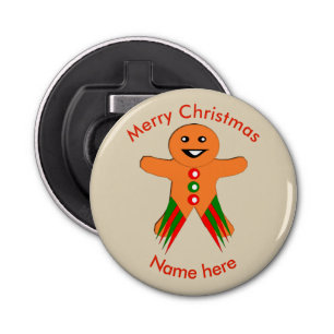 Christmas Party Gingerbread Man Bottle Opener