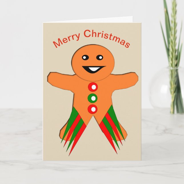 Christmas Party Gingerbread Man Card (Front)