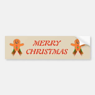 Christmas Party Gingerbread Man Custom Bumper Sticker