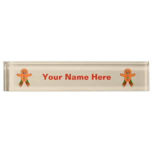 Christmas Party Gingerbread Man Custom Nameplate