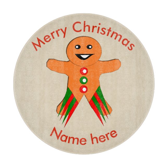Christmas Party Gingerbread Man Cutting Board (Front)