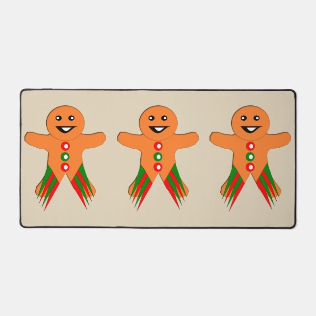 Christmas Party Gingerbread Man Desk Mat (Front)