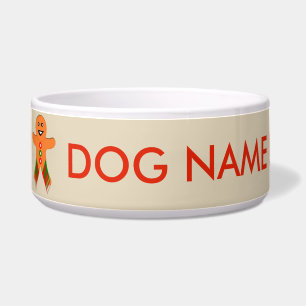 Christmas Party Gingerbread Man Dog Bowl