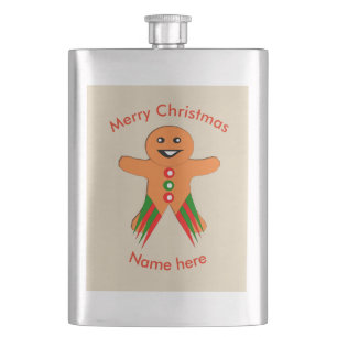 Christmas Party Gingerbread Man Flasks
