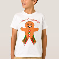Christmas Party Gingerbread Man Kids T Shirt