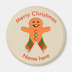 Christmas Party Gingerbread Man Magnet