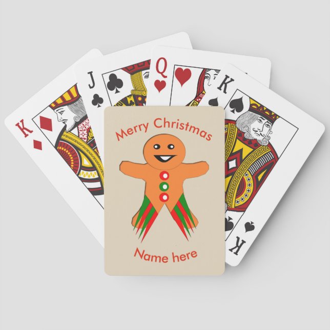 Christmas Party Gingerbread Man Playing cards (Back)