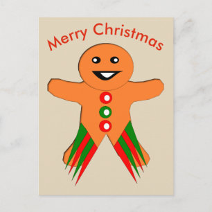 Christmas Party Gingerbread Man Postcard
