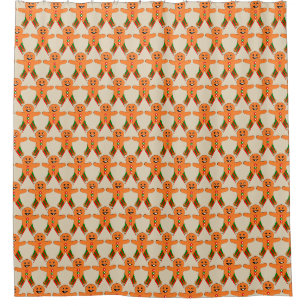 Christmas Party Gingerbread Man Shower Curtain