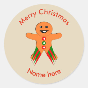 Christmas Party Gingerbread Man Stickers