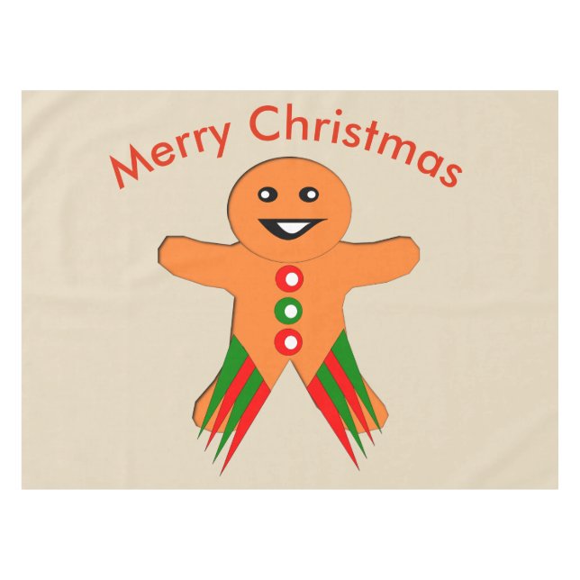 Christmas Party Gingerbread Man Tablecloth (Front (Horizontal))