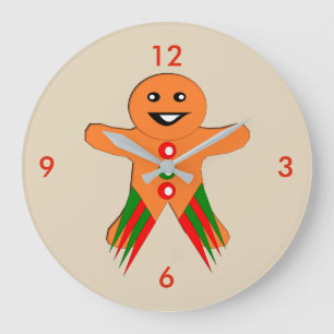 Christmas Party Gingerbread Man Wall Clock