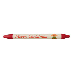 Christmas Party Gingerbread Woman Blue Ink Pen