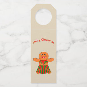 Christmas Party Gingerbread Woman Bottle Tag