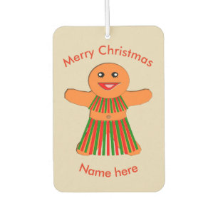 Christmas Party Gingerbread Woman Car Air Freshener