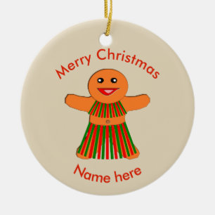 Christmas Party Gingerbread Woman Custom Ornament