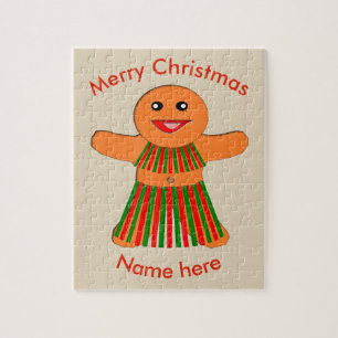 Christmas Party Gingerbread Woman Custom Puzzle