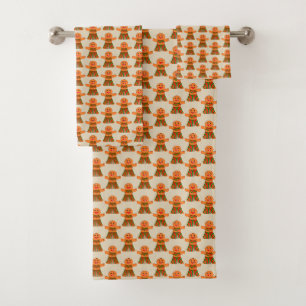 Christmas Party Gingerbread Woman Patterned Towels