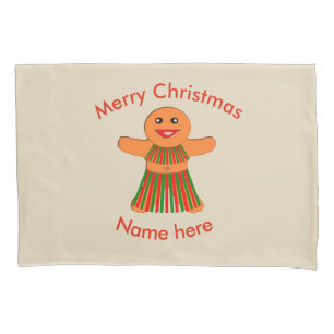 Christmas Party Gingerbread Woman Pillowcase