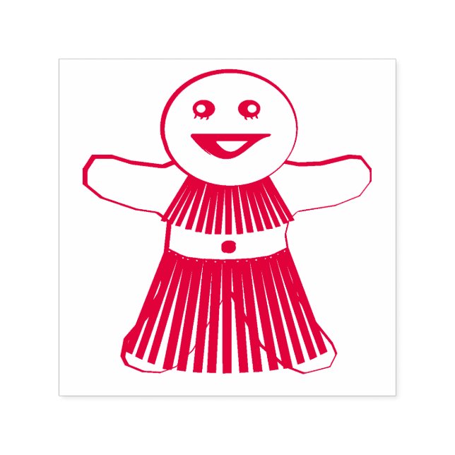 Christmas Party Gingerbread Woman Self-inking Stamp (Design)