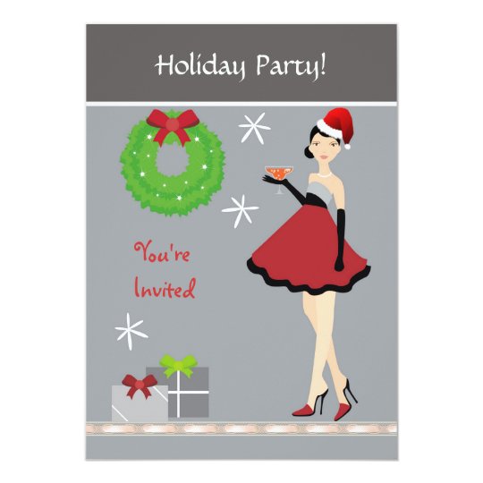 Christmas Party Girl Invitation
