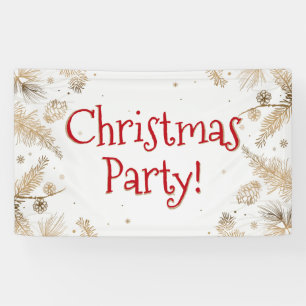 Christmas Party, Gold Accent, Hanging Banner