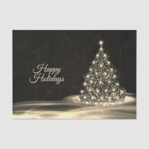 Christmas Party Golden Shiny Tree Winter Black Tissue Paper