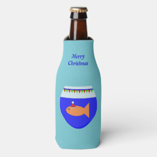Christmas Party Goldfish Custom Bottle Cooler