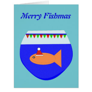 Christmas Party Goldfish Custom Card