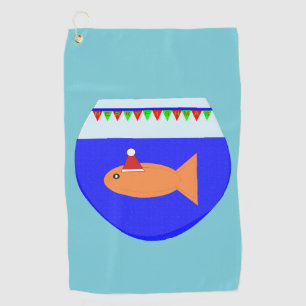 Christmas Party Goldfish Custom Golf Towel