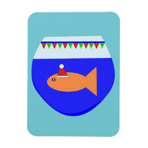 Christmas Party Goldfish Custom Magnet