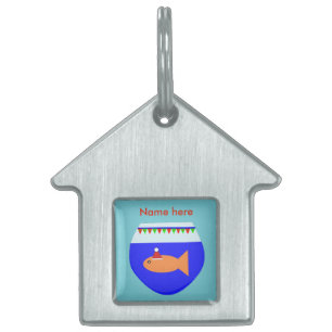 Christmas Party Goldfish Custom Pet Tag