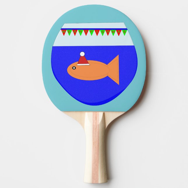 Christmas Party Goldfish Custom Ping Pong Paddle (Front)