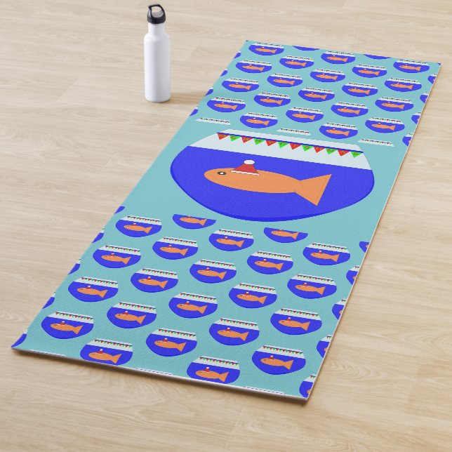Christmas Party Goldfish Custom Yoga Mat (In Situ)