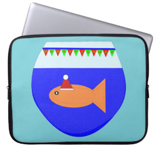 Christmas Party Goldfish Laptop Sleeve