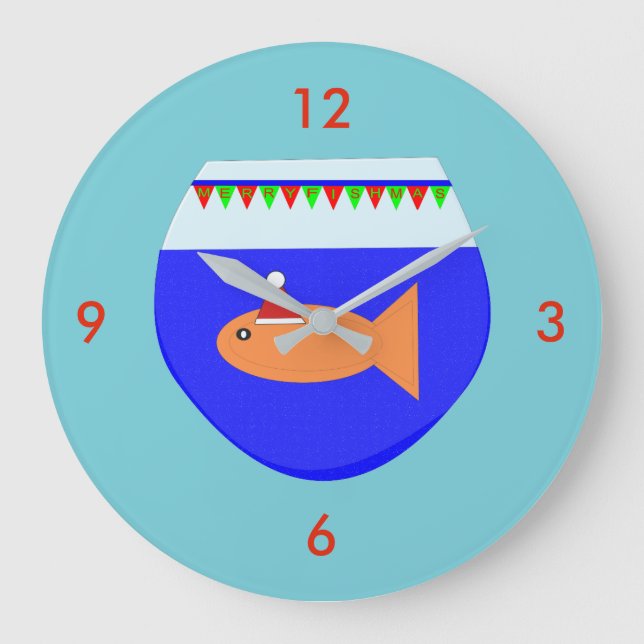 Christmas Party Goldfish Wall Clock (Front)