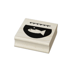 Christmas Party Goldfish Wood Art Stamp
