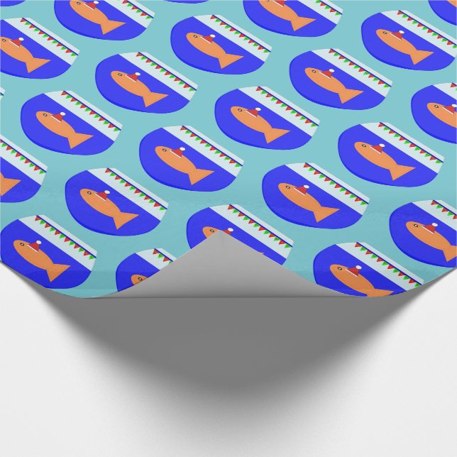 Christmas Party Goldfish Wrapping Paper (Corner)
