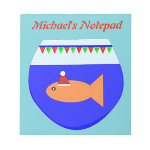 Christmas Party Goldfsh Custom Notepad