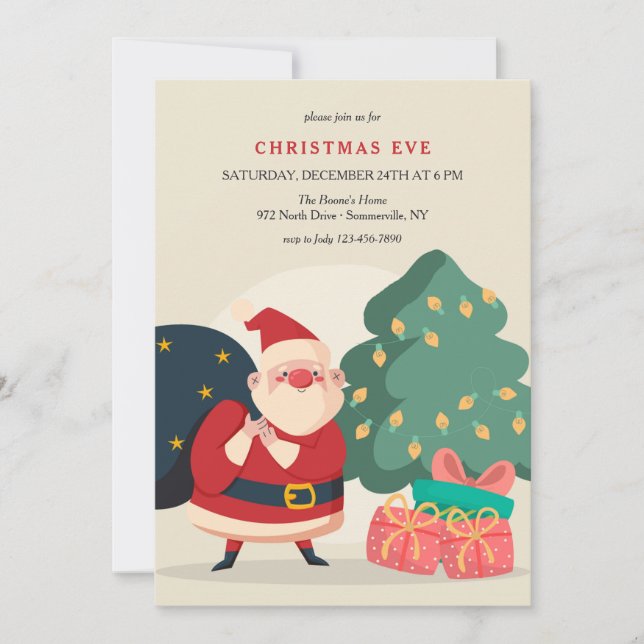 Christmas Party Hand Drawn Invitations (Front)