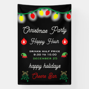 Christmas Party Happy Hour Promotion Banner