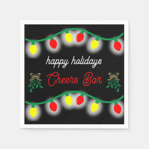 Christmas Party Happy Hour Promotion Napkin