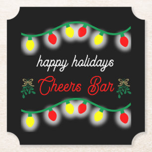 Christmas Party Happy Hour Promotion Paper Coaster