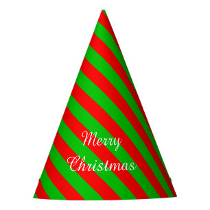 Christmas Party Hat/Green and Red Stripes Hat